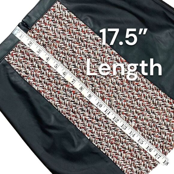 BCBGMAXAZRIA Faux Leather Tweed Mini Skirt Sz S - Picture 10 of 12